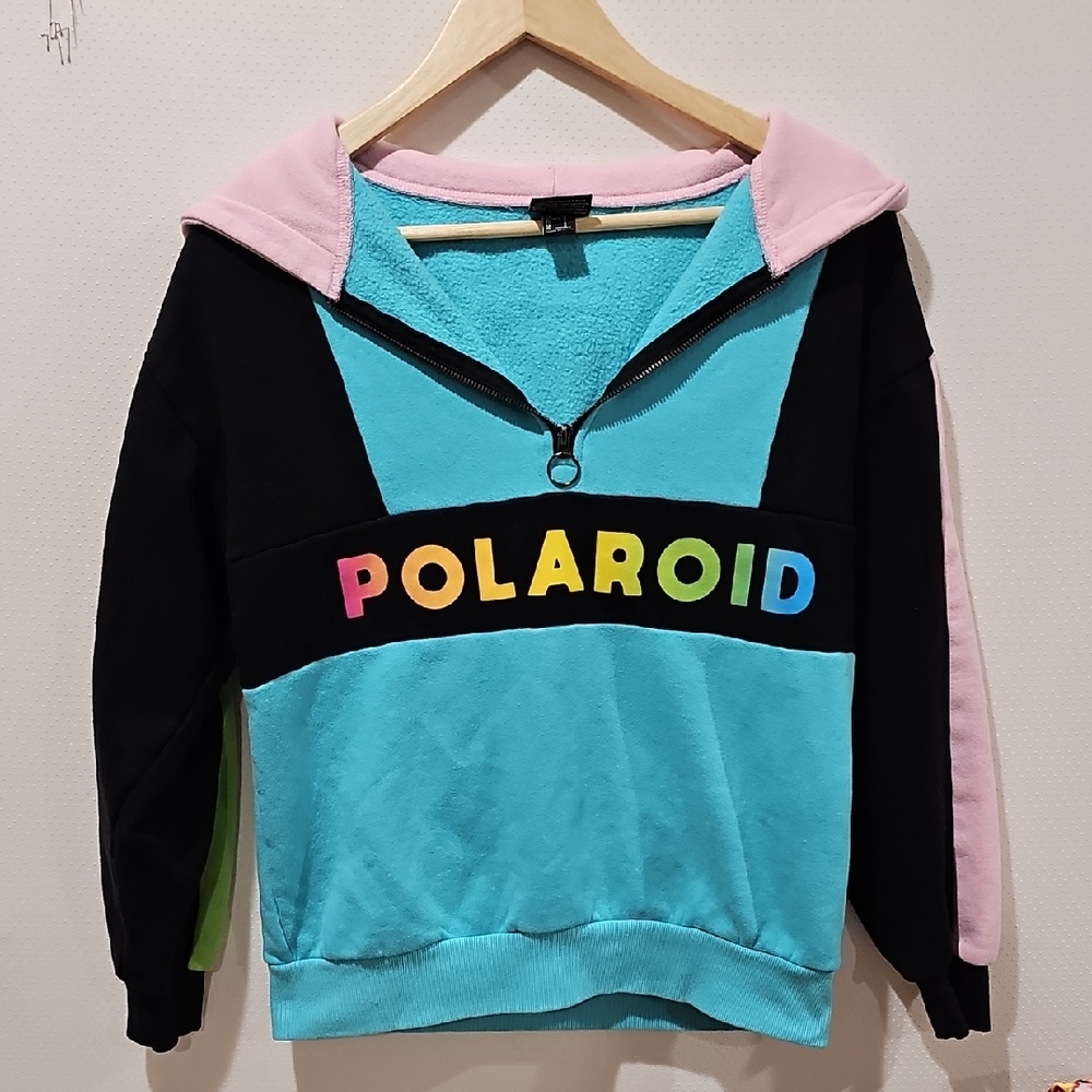 Polaroid Multicolor Zip-Up Sweatshirt With Hoodie